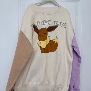 H&M Pokémon Sweater - Cream, Brown, and Purple